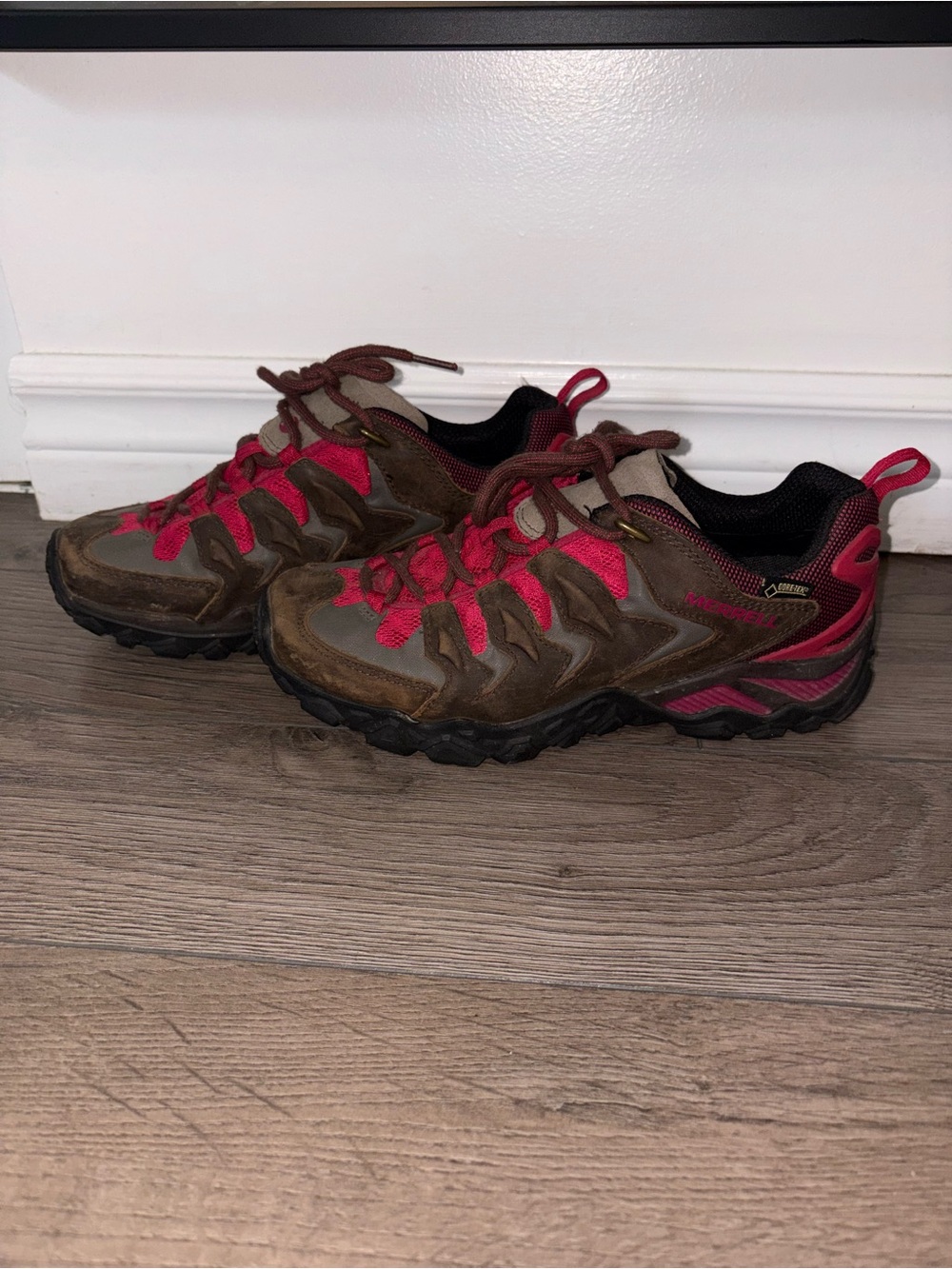 Women's Merrell Brown and Pink Trail Hiking Shoes